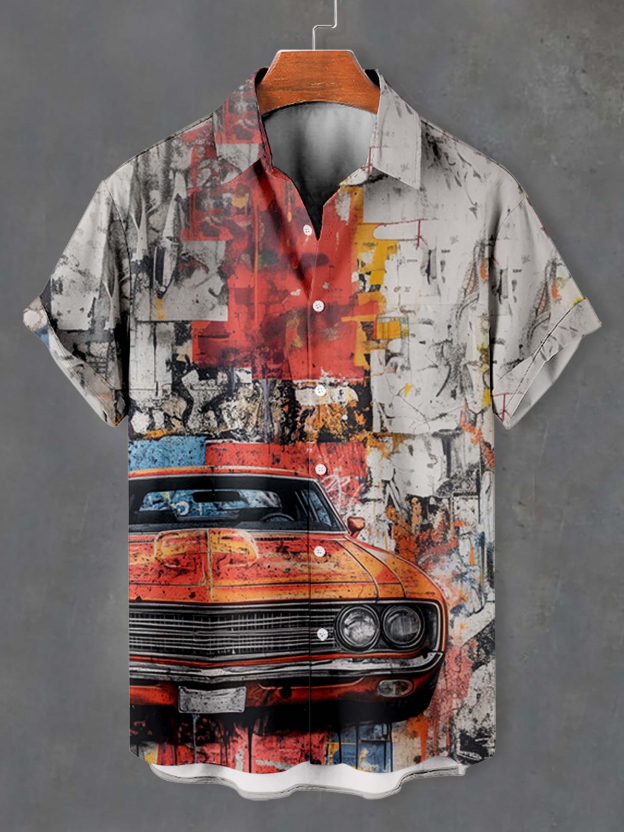 Men's Car Graphic Short Sleeve Shirt