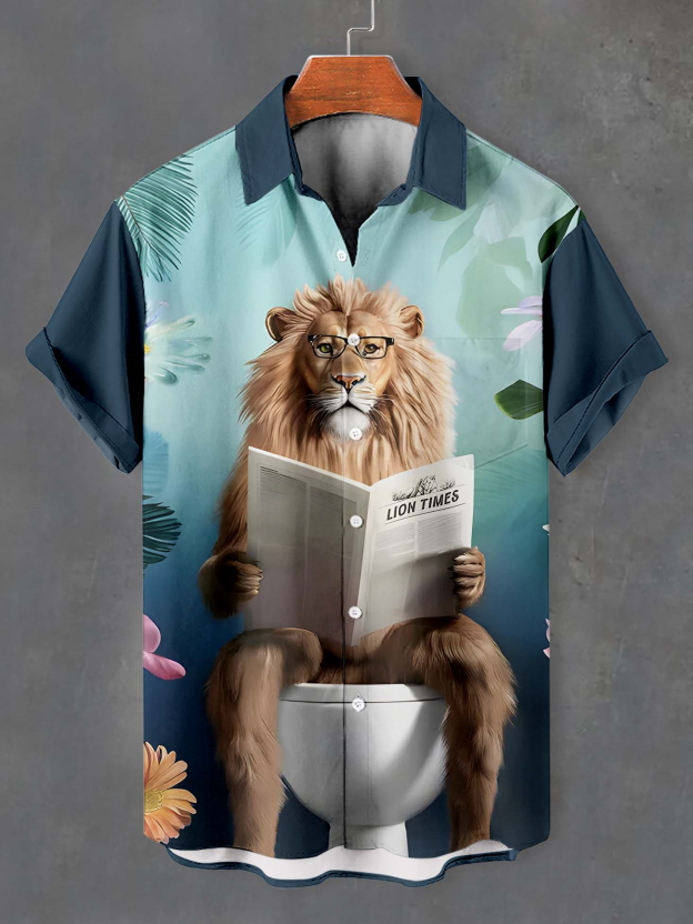 Men's Fun Animal Graphic Short Sleeve Shirt