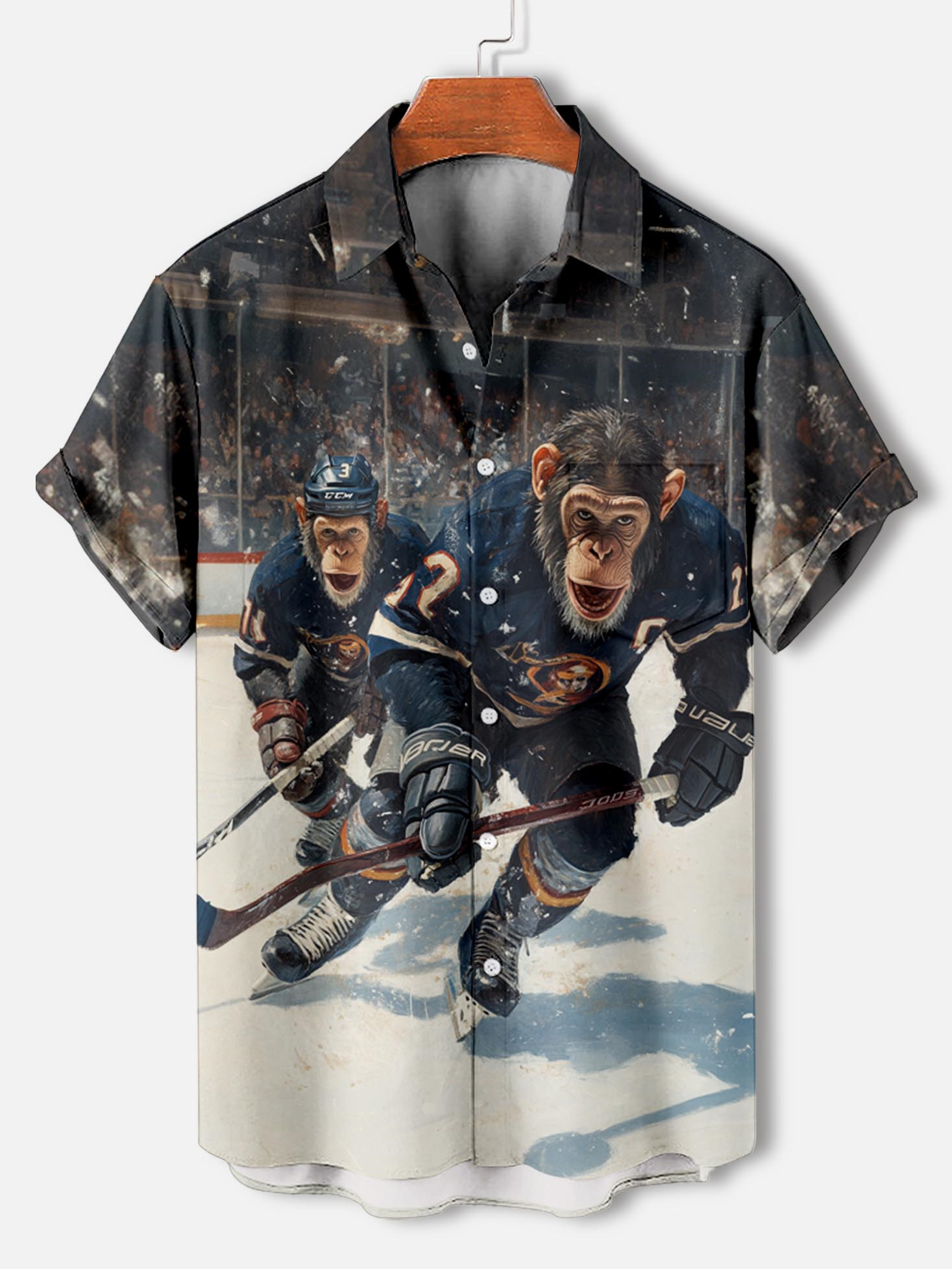 Men's Retro Animal Motion Graphic Short Sleeve Shirt