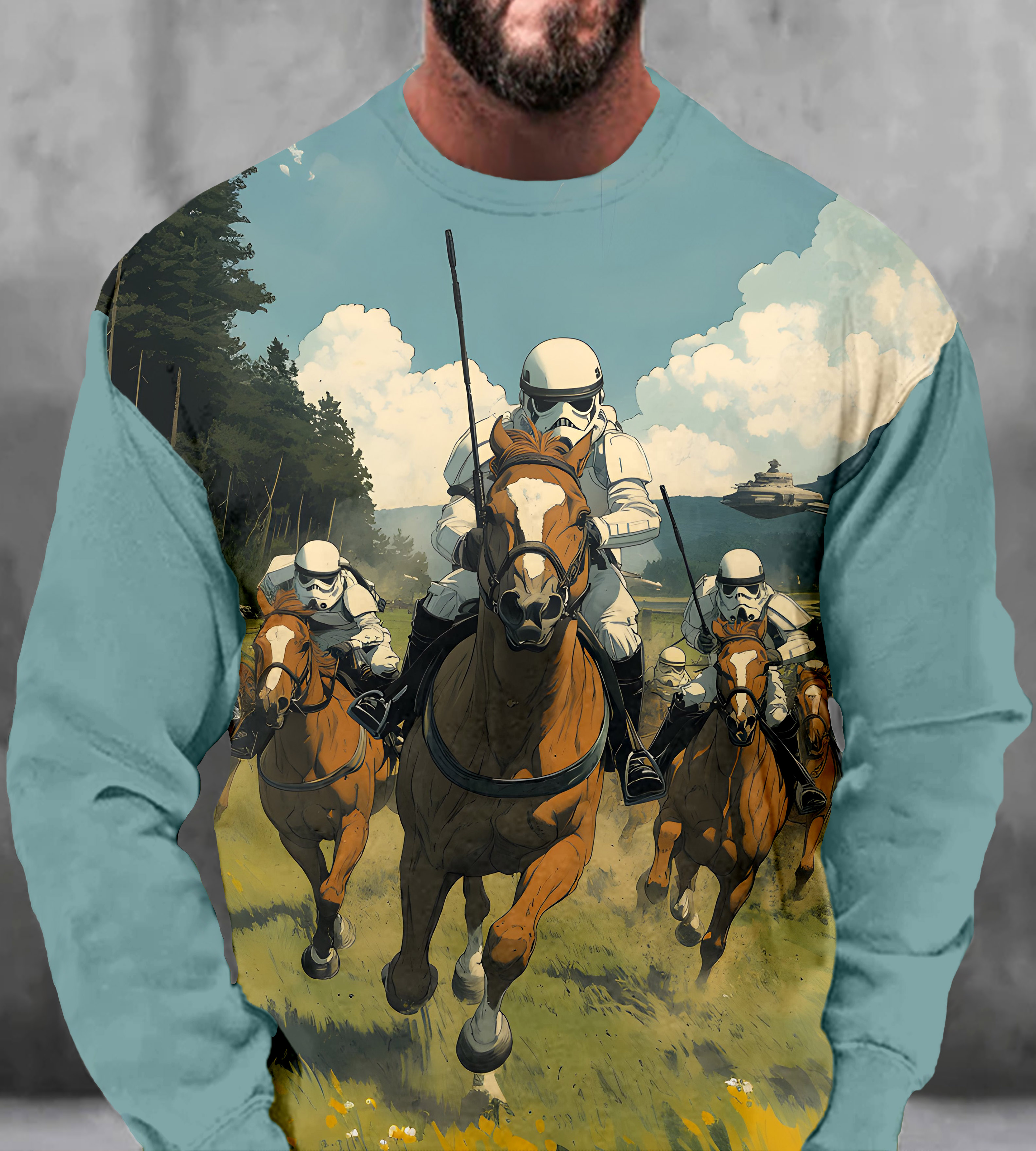 Men's Casual Classic Movie Graphic Long Sleeve Sweater