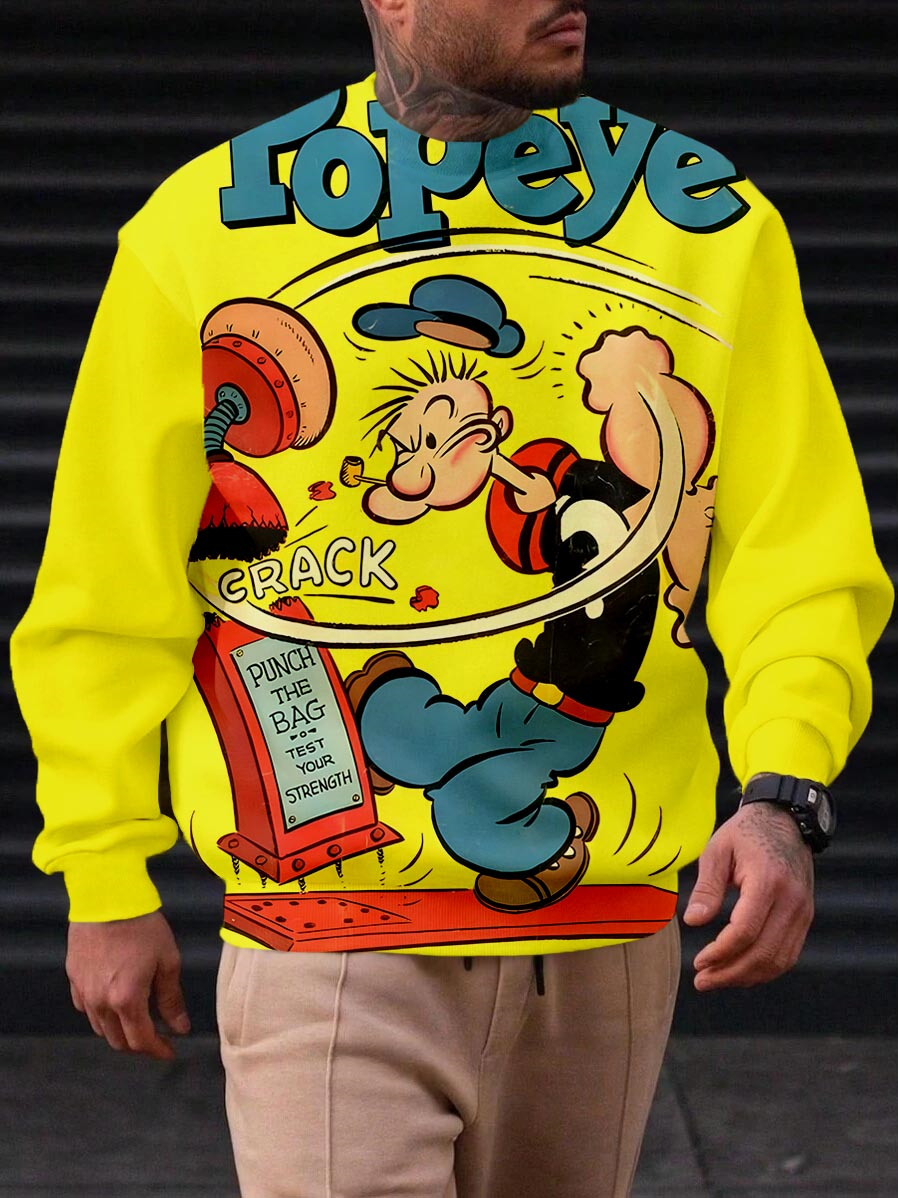 Men's Casual Classic Movie Graphic Long Sleeve Sweater