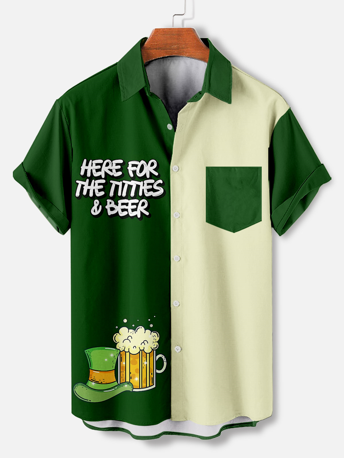 Men's Casual St. Patrick's Day Graphic Short Sleeve Shirt