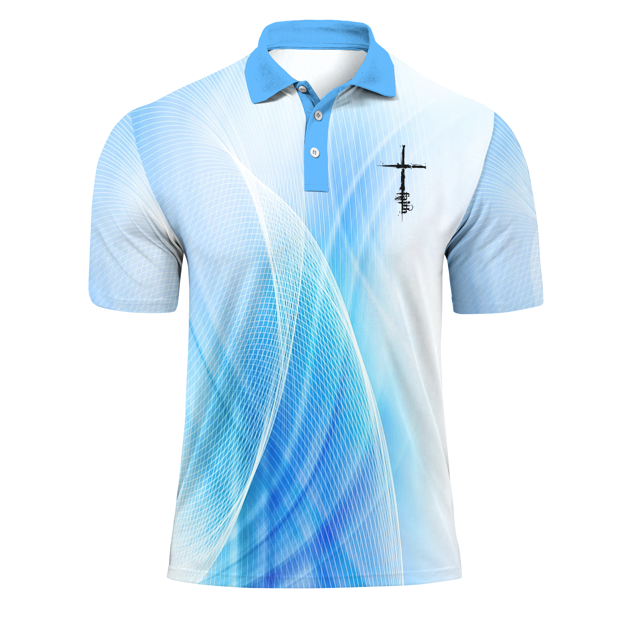 Stylish Blue Print Cotton Linen Shirt