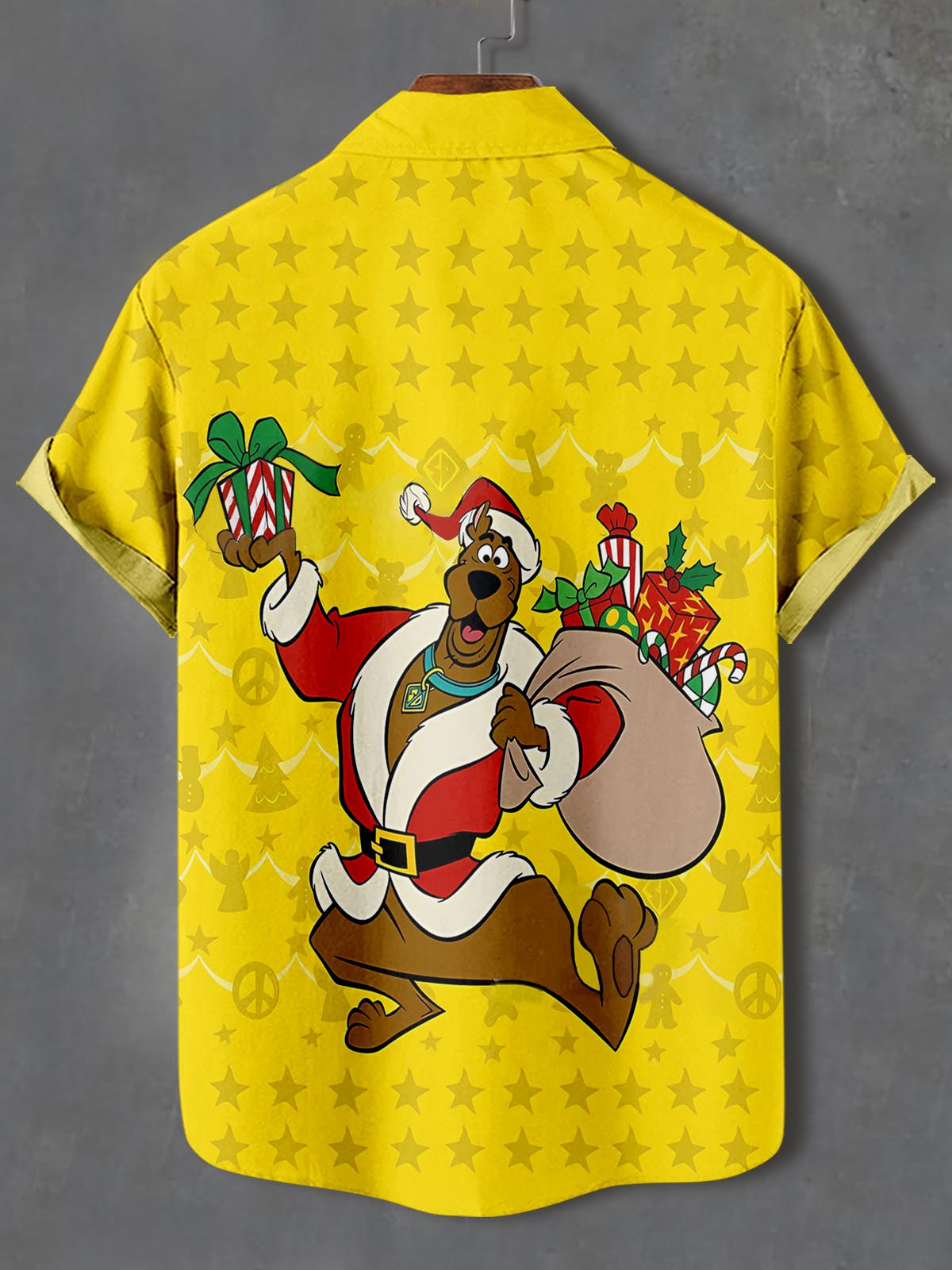 Men's Christmas Cartoon Graphic Short Sleeve Shirt