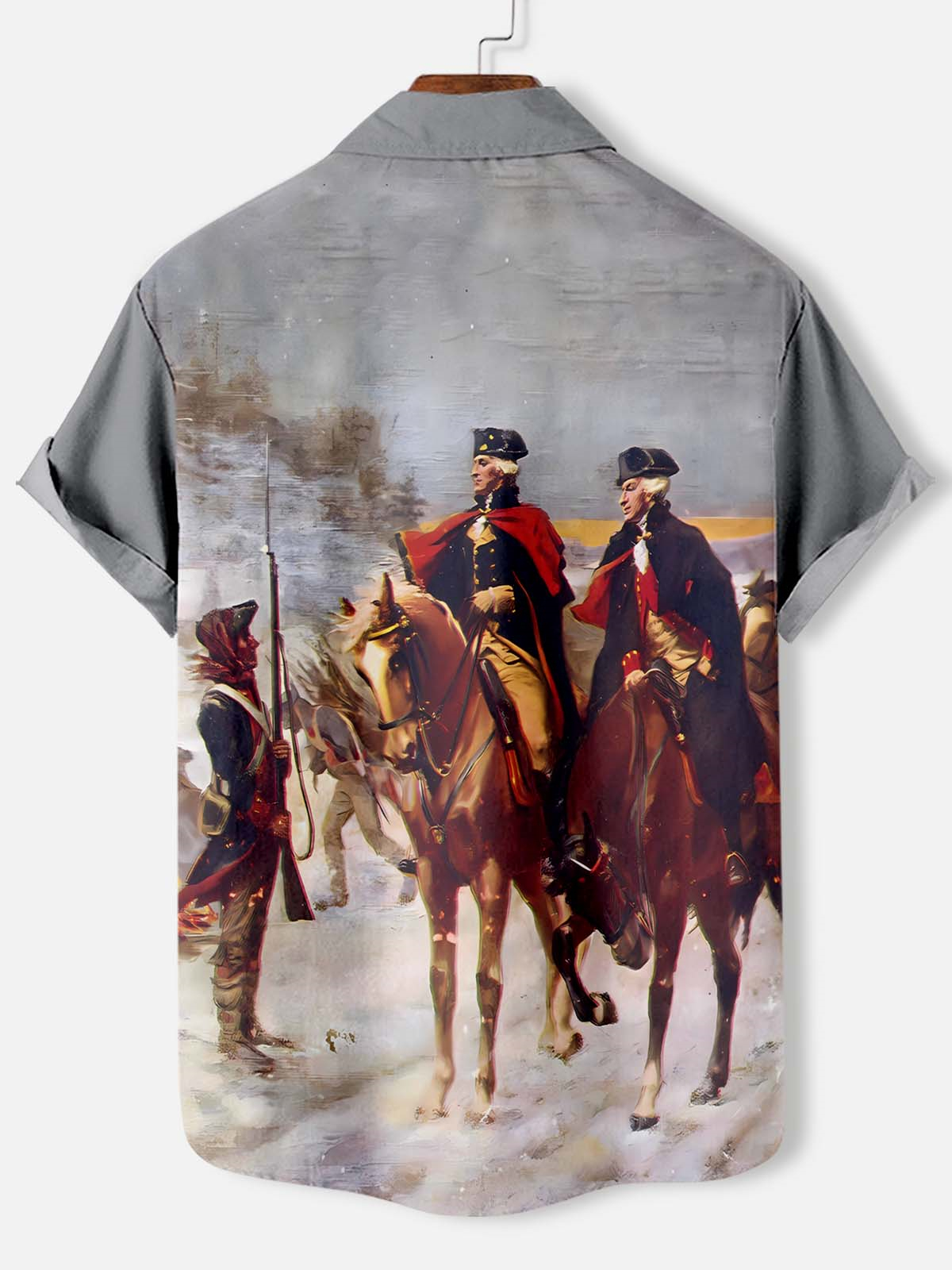 Men's American Revolutionary War Illustration short sleeve shirt