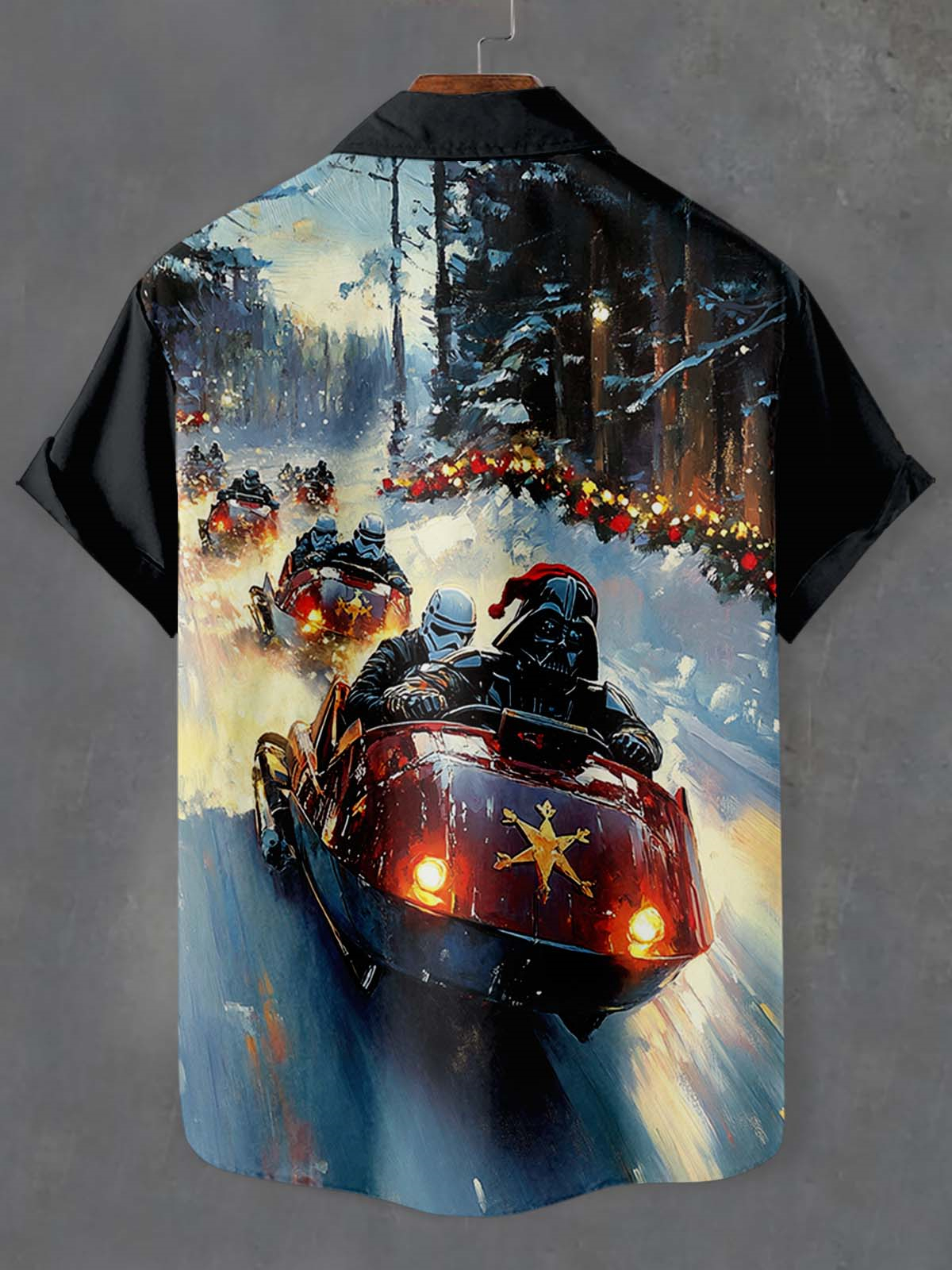 Men's Classic Movie Christmas Graphic Short Sleeve Shirt