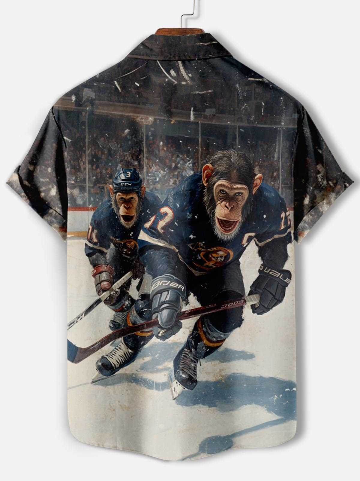 Men's Retro Animal Motion Graphic Short Sleeve Shirt