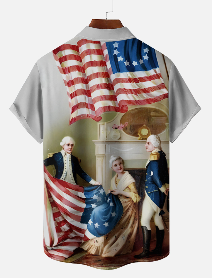 Men's Retro Graphic Short Sleeve Shirt