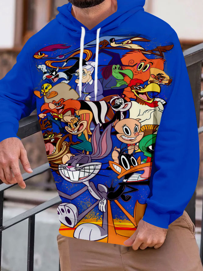 Men's Casual Art Cartoon Graphic Hoodie
