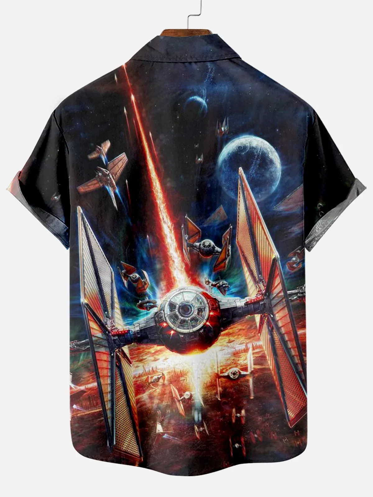 Spaceship machine element graphic short-sleeved shirt