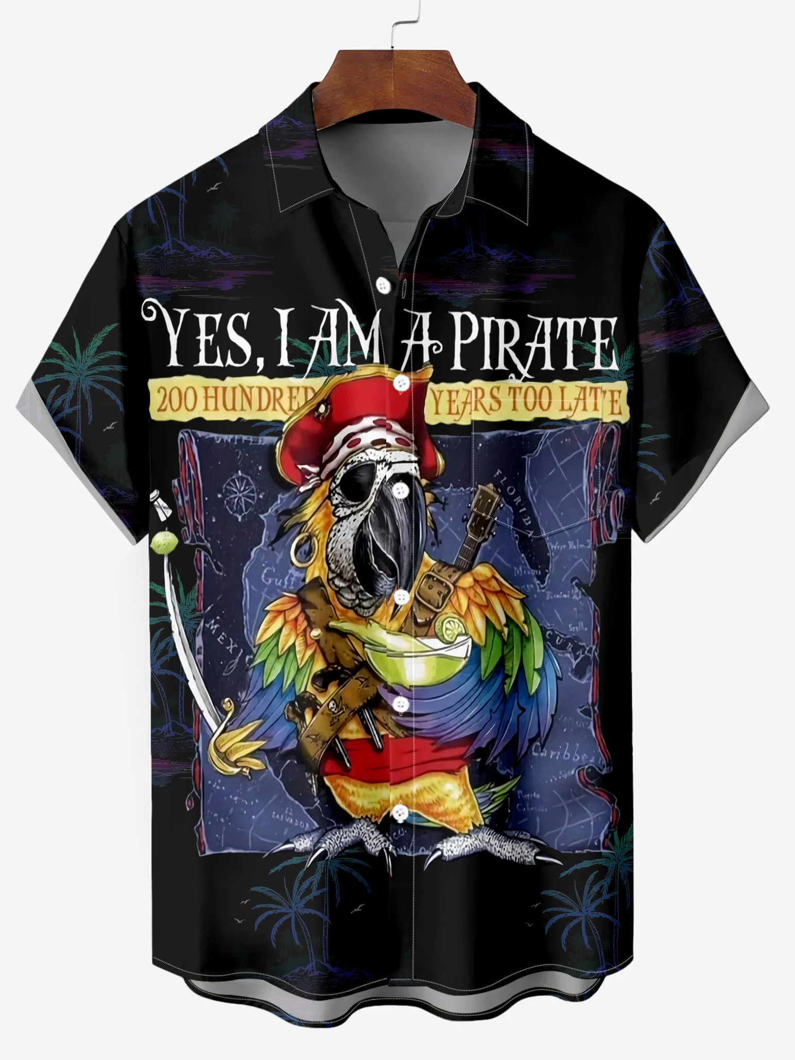 Hawaiian Fun Pirate Parrot Short Sleeve Shirt