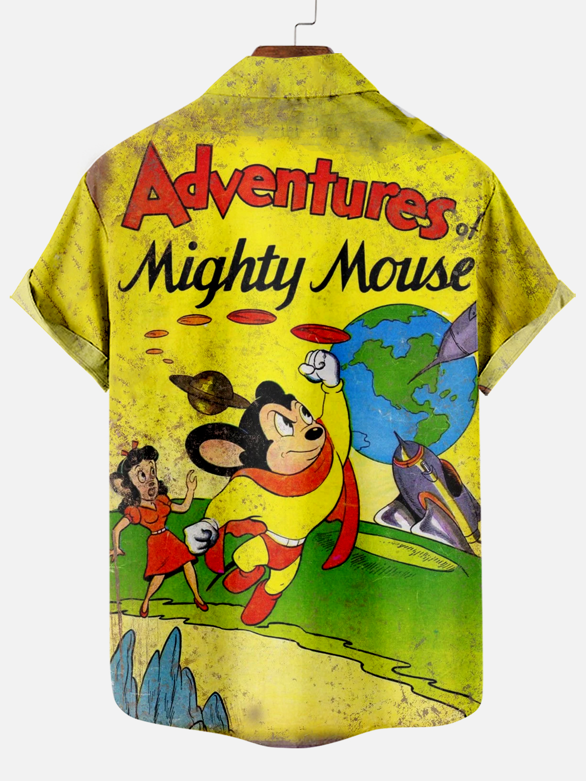 Classic Retro Cartoon Pattern Short Sleeve Shirt
