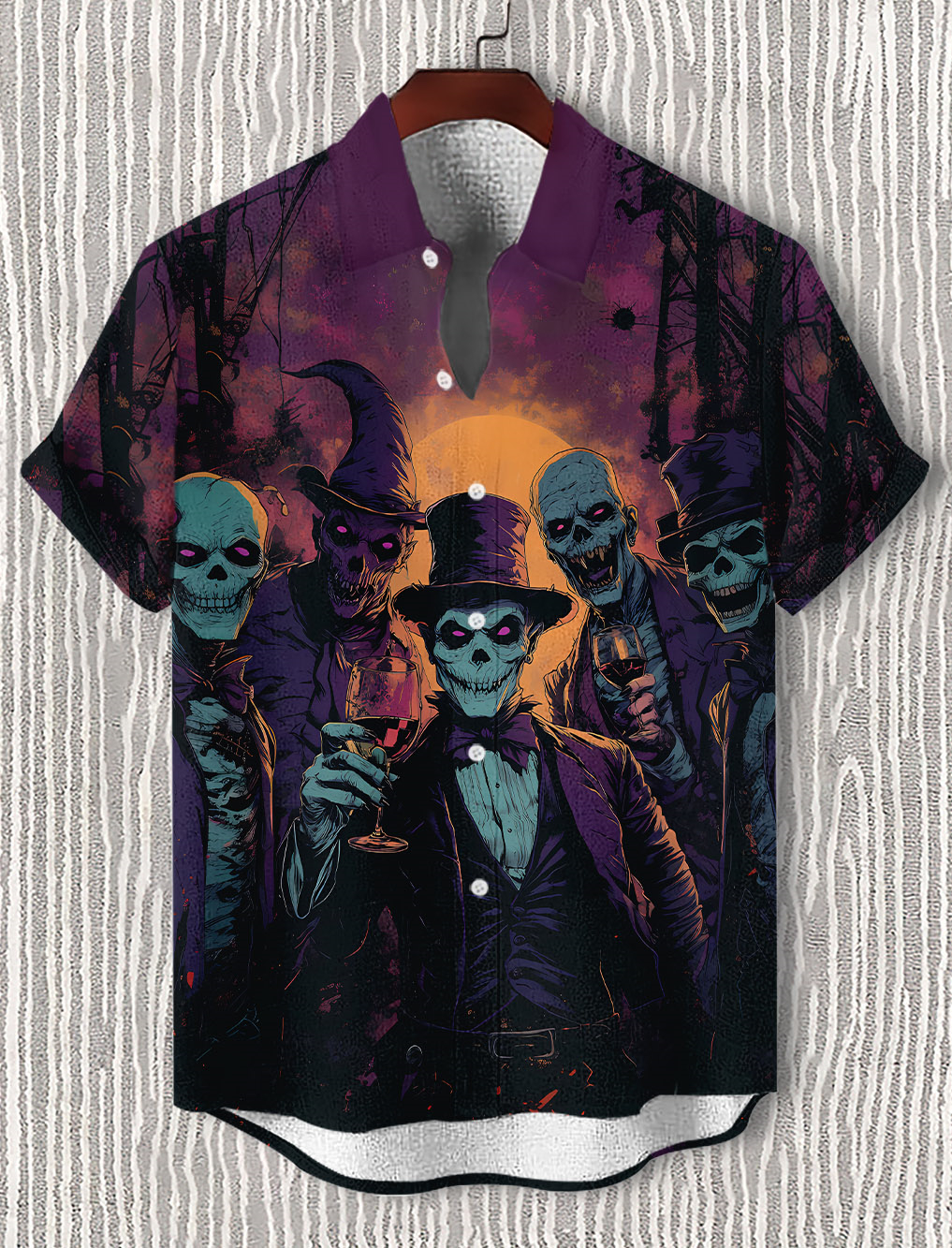 Men's Halloween Atmosphere Graphic Short Sleeve Shirt