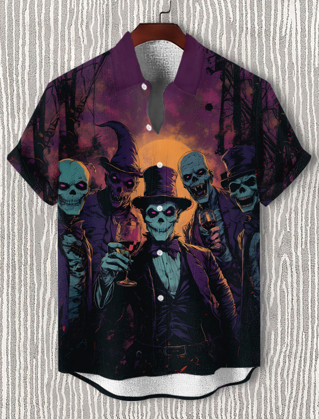 Men's Halloween Atmosphere Graphic Short Sleeve Shirt
