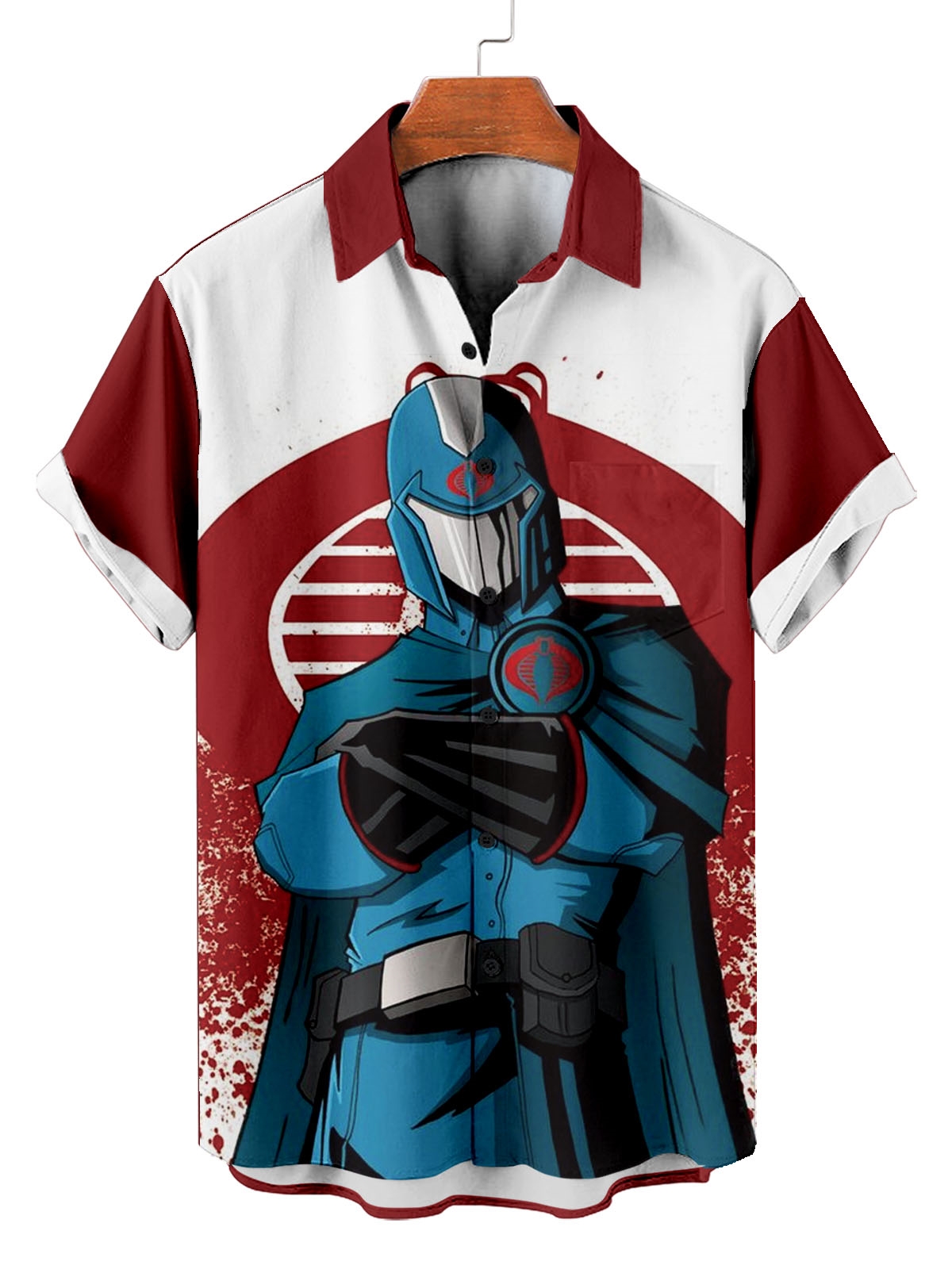 Men's Classic Retro War Cartoon Short Sleeve Shirt
