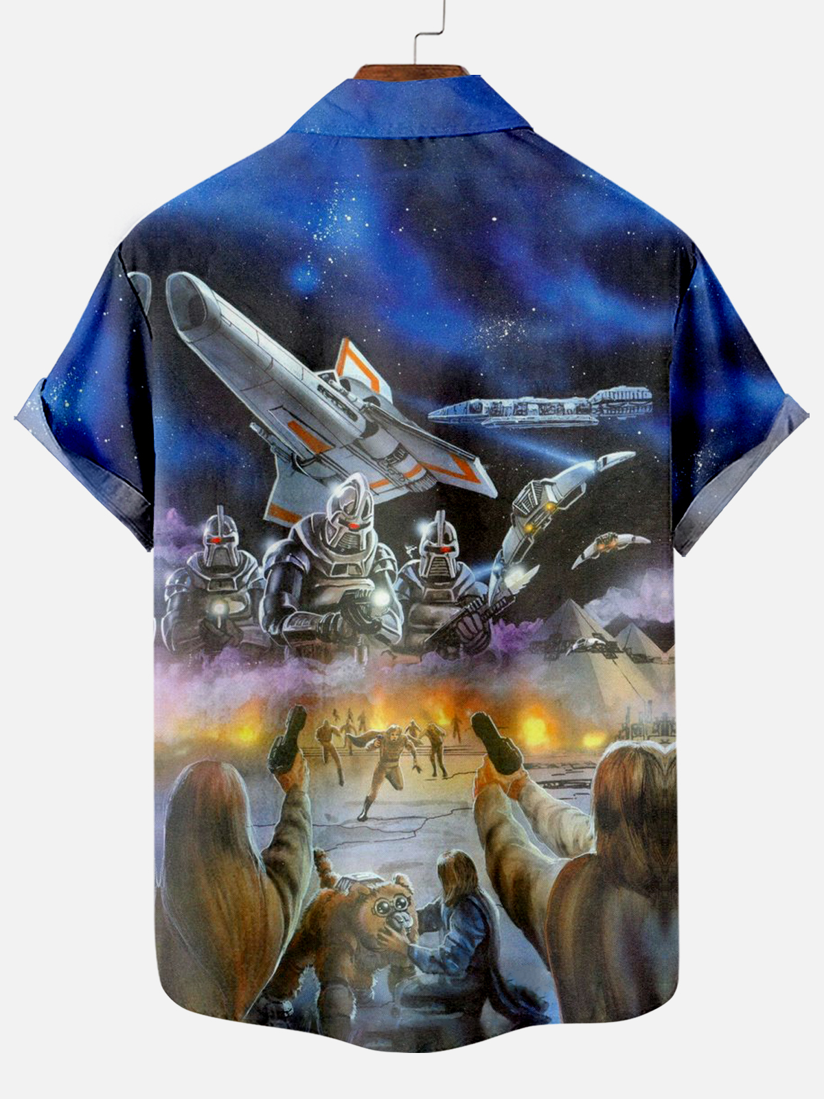 Classic Movie pattern short sleeved shirt