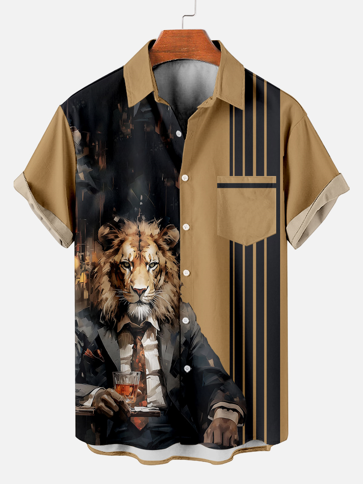 Men's Animal Graphic Short Sleeve Shirt