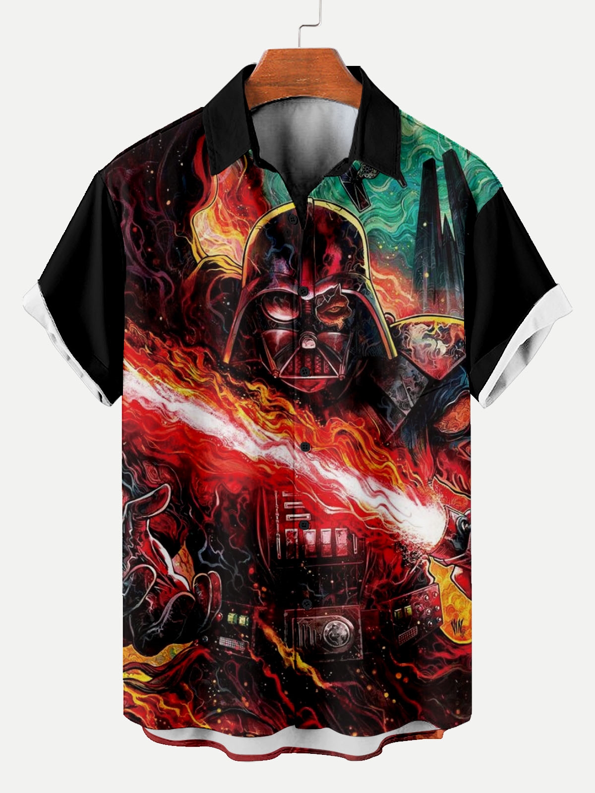  Classic Movie pattern short sleeved shirt