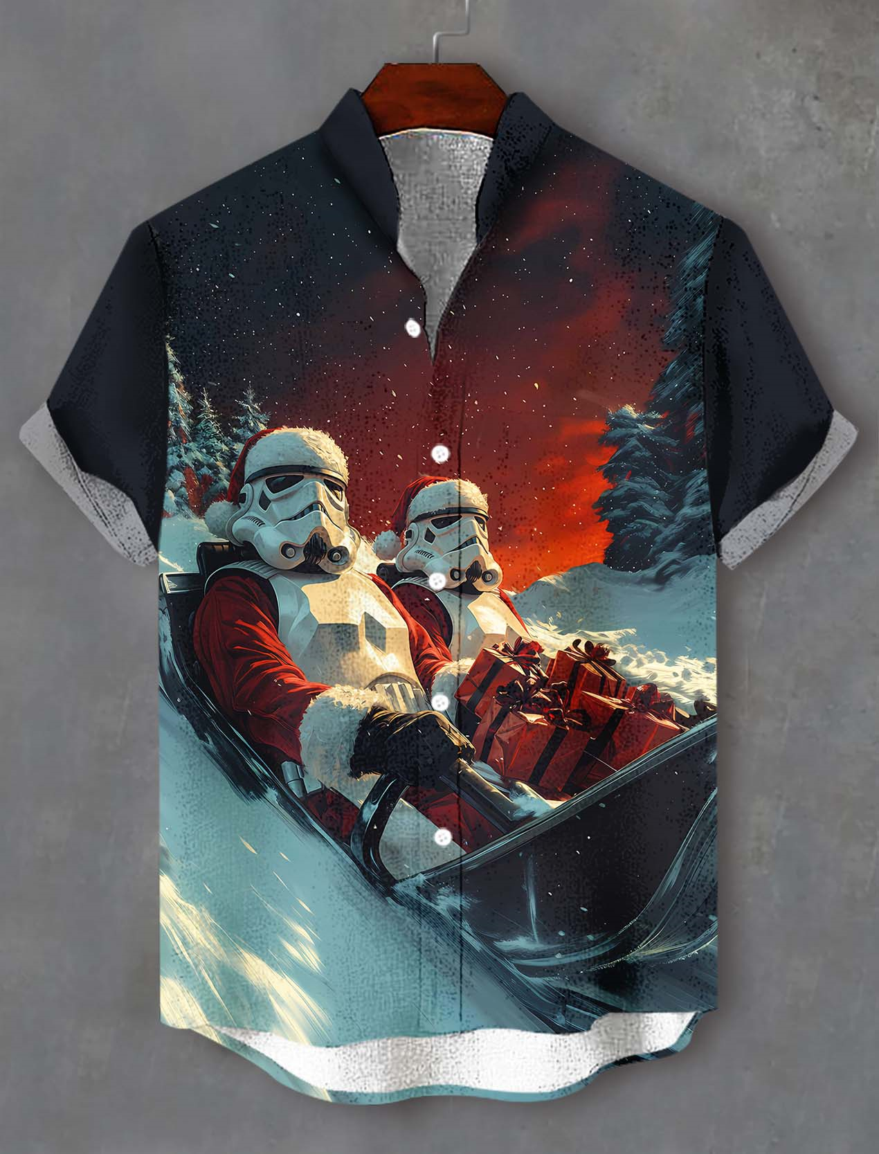 Men's Classic Movie Christmas Graphic Short Sleeve Shirt