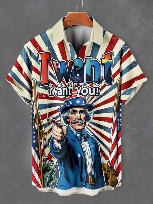 Men's Fun Cartoon Graphic Short Sleeve Shirt