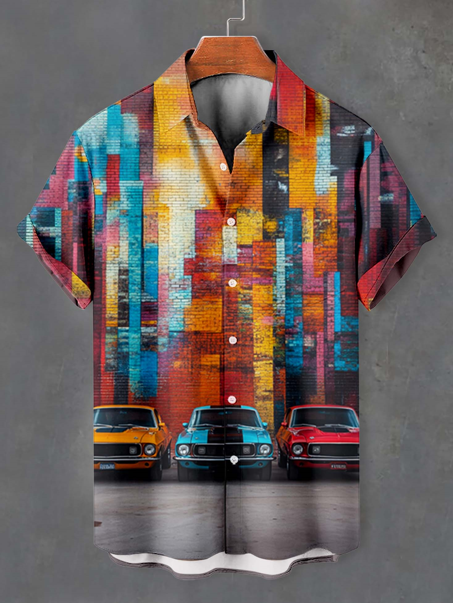 Men's Car Graphic Short Sleeve Shirt