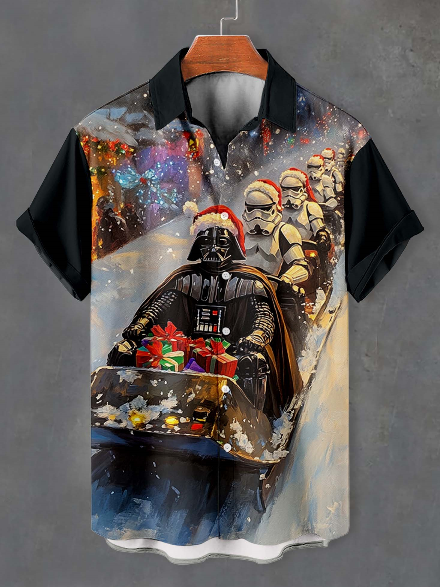 Men's Classic Movie Christmas Graphic Short Sleeve Shirt