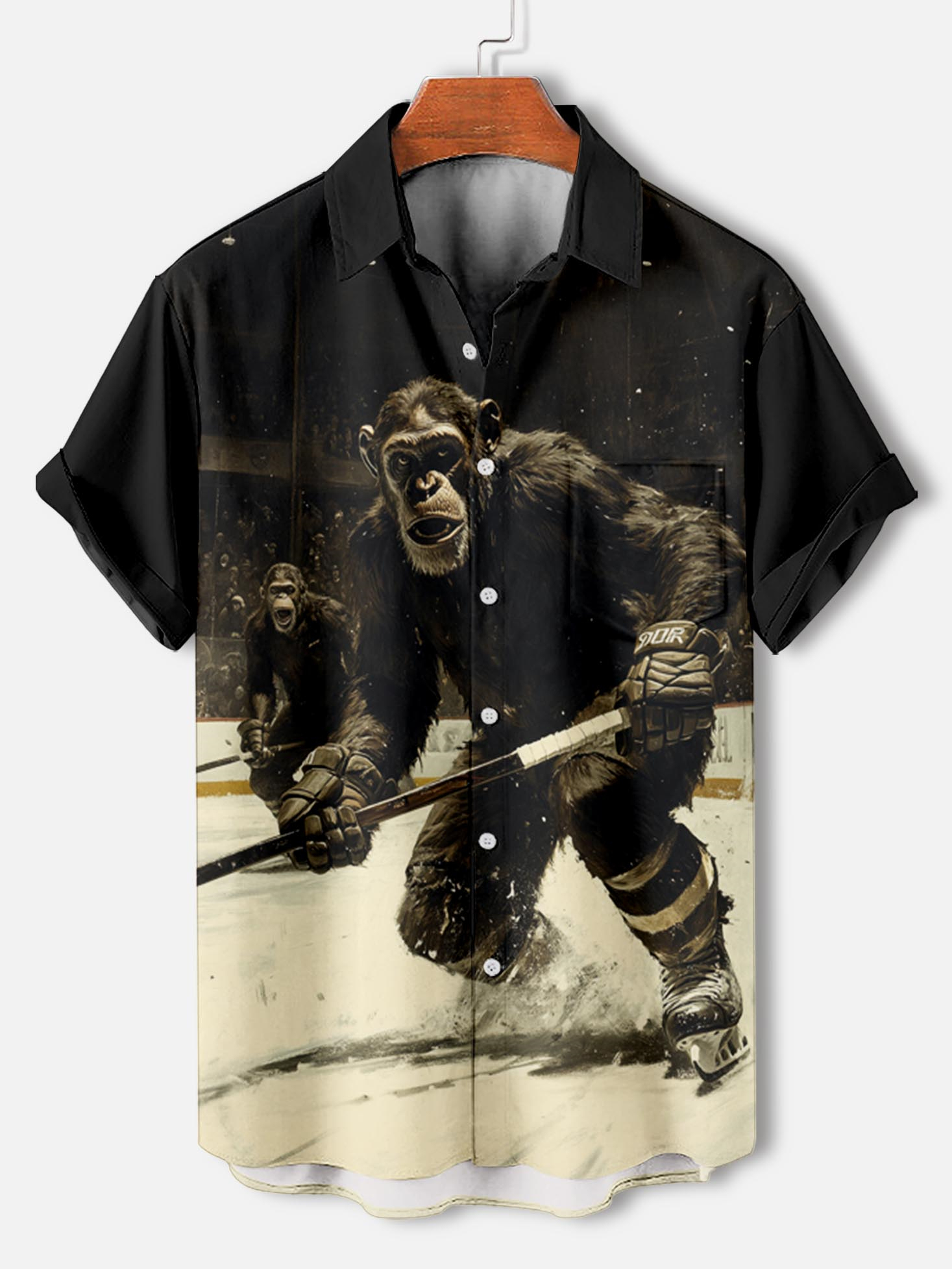 Men's Retro Animal Motion Graphic Short Sleeve Shirt
