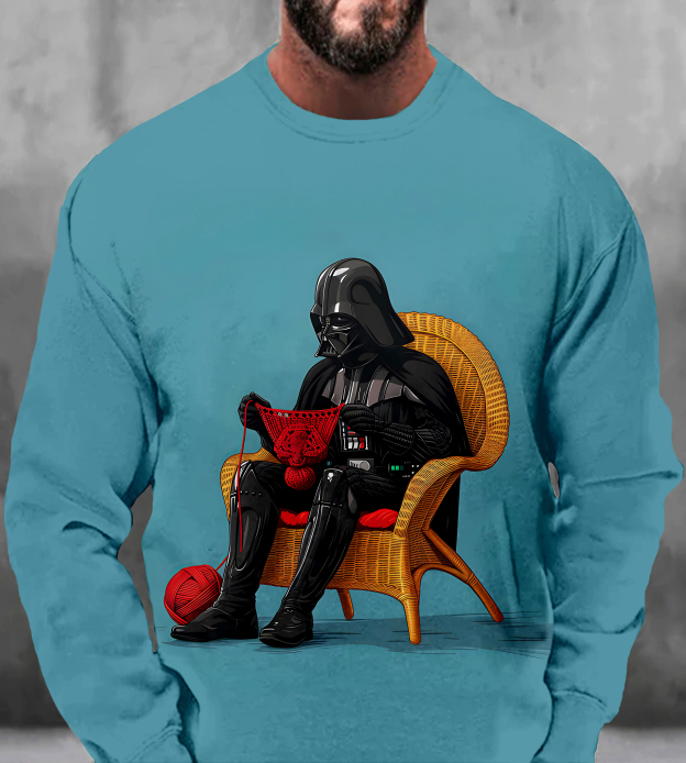 Men's Casual Classic Movie Graphic Long Sleeve Sweater