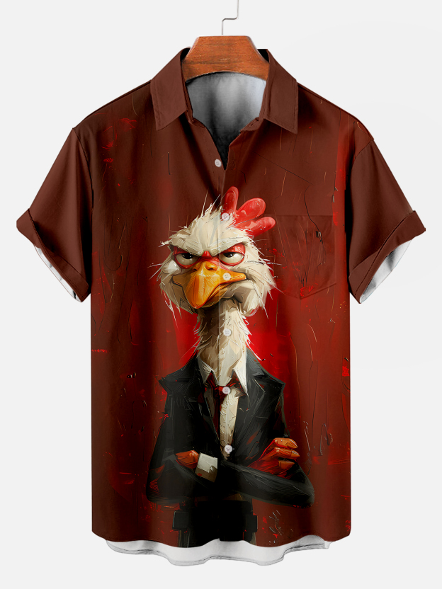 animal graphic short sleeve shirt