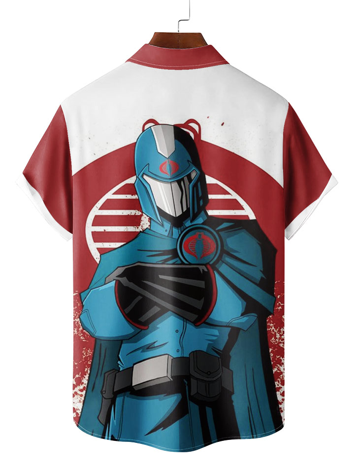 Men's Classic Retro War Cartoon Short Sleeve Shirt