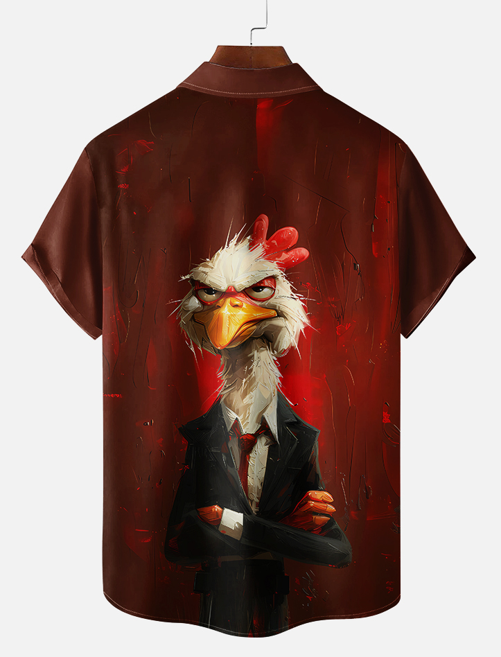 animal graphic short sleeve shirt