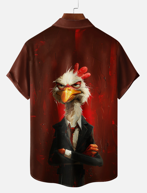 animal graphic short sleeve shirt