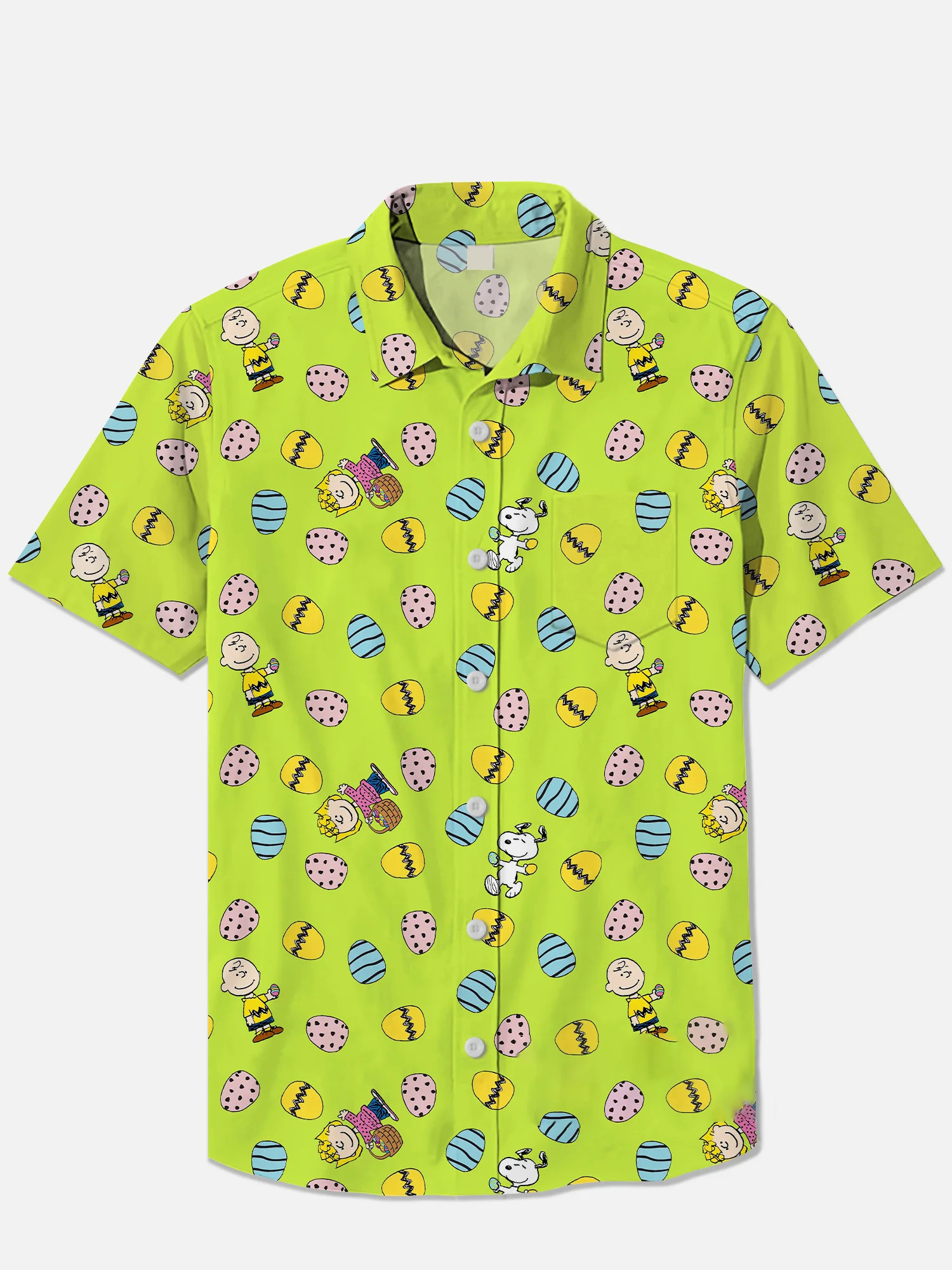 Men's Easter Print Short Sleeve Shirt