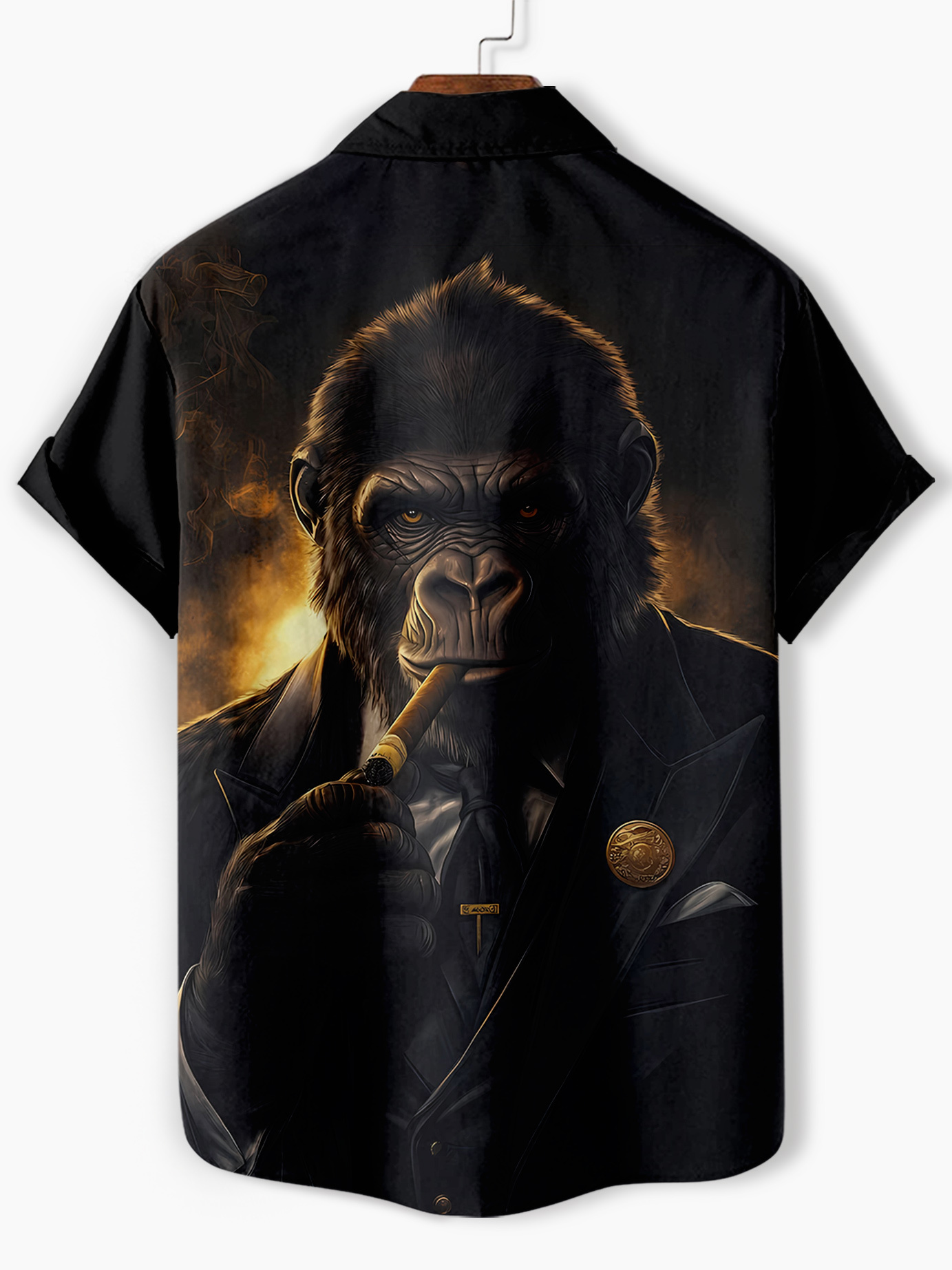 Men's Retro Fun Animal Orangutan Graphic Short Sleeve Shirt