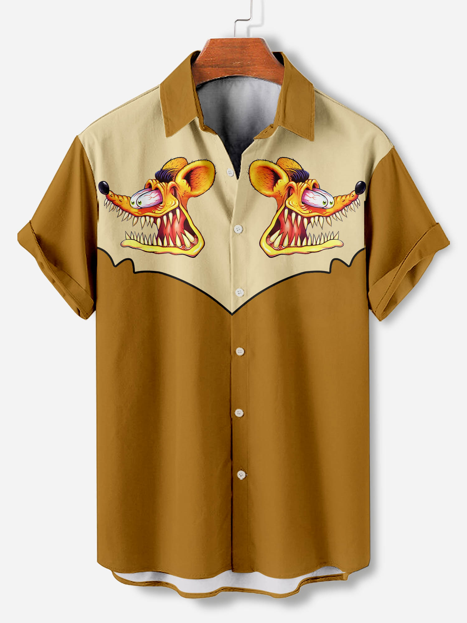 Men's Cartoon Art Graphic Short Sleeve Shirt