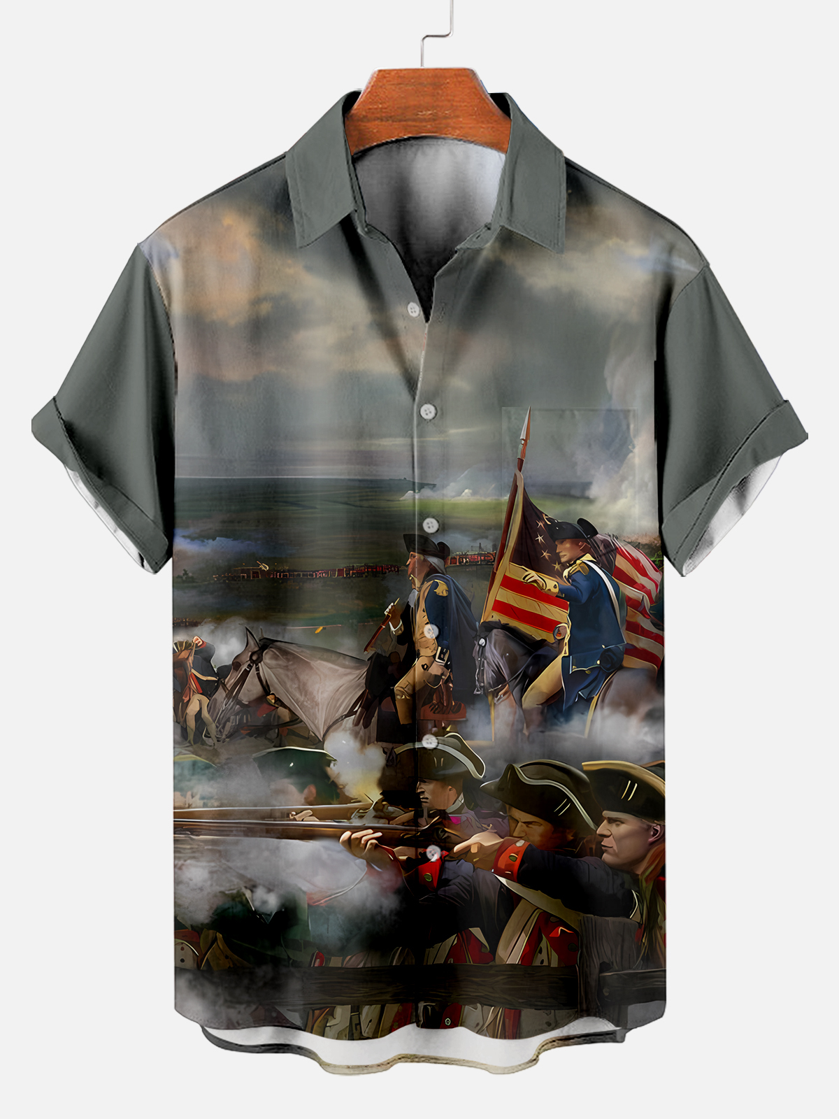 [Copy]Men's Vintage Witch Oil Painting Art Halloween Short Sleeve Shirt
