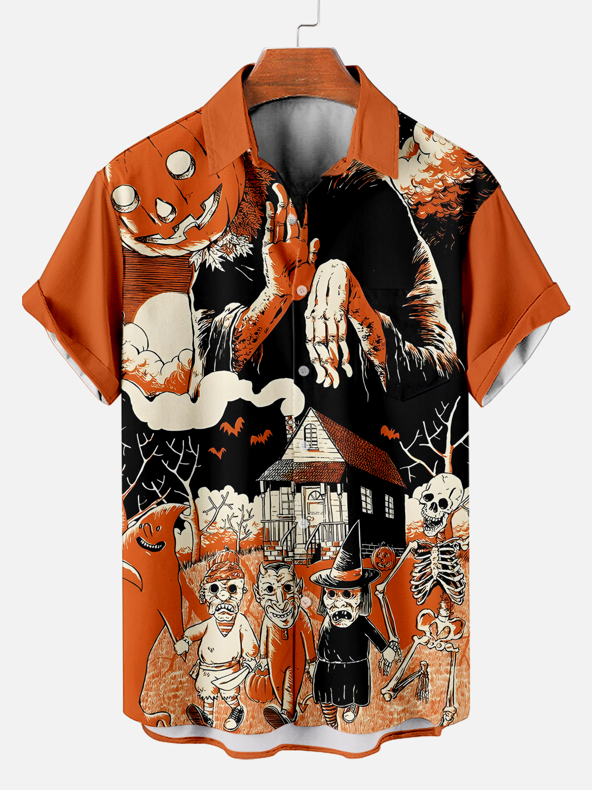 Halloween graphic short sleeve shirt