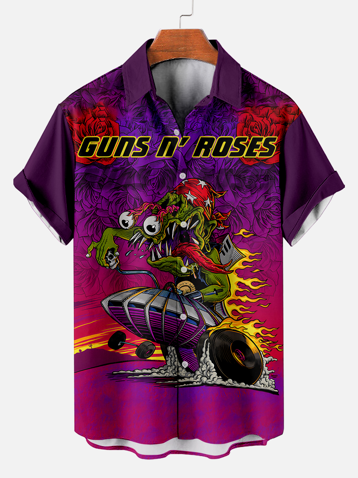 [Copy]Men's Vintage Witch Oil Painting Art Halloween Short Sleeve Shirt