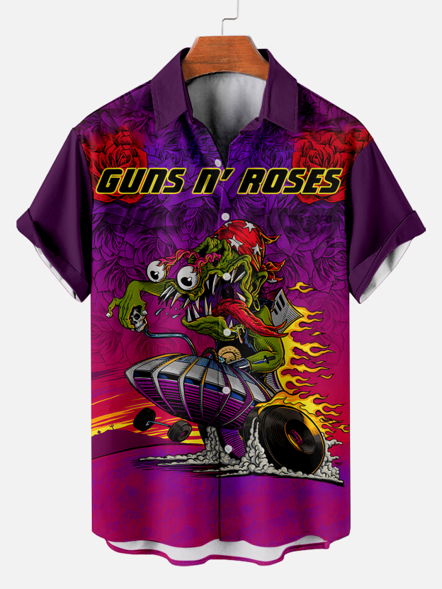 [Copy]Men's Vintage Witch Oil Painting Art Halloween Short Sleeve Shirt