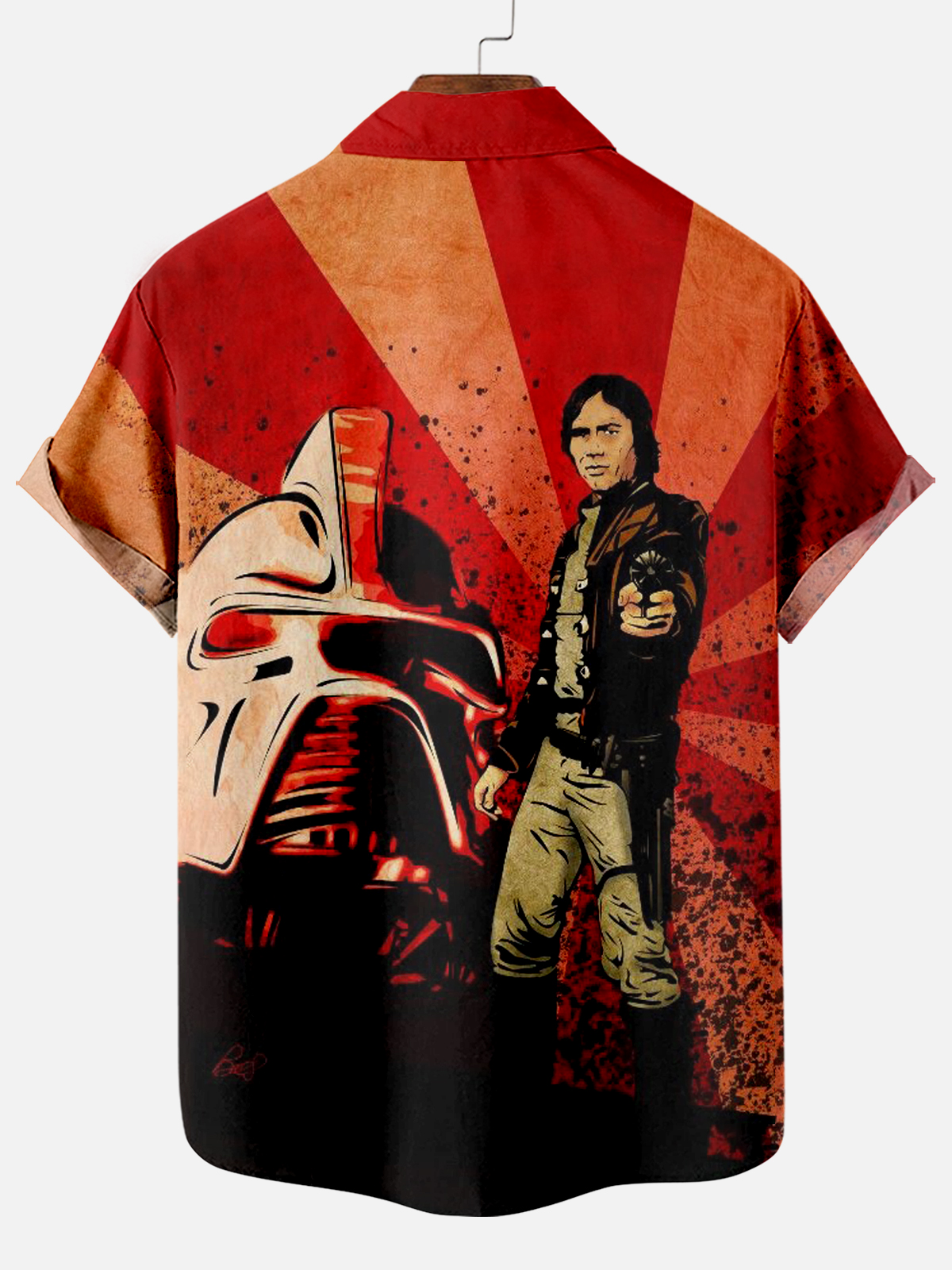 Classic Movie pattern short sleeved shirt