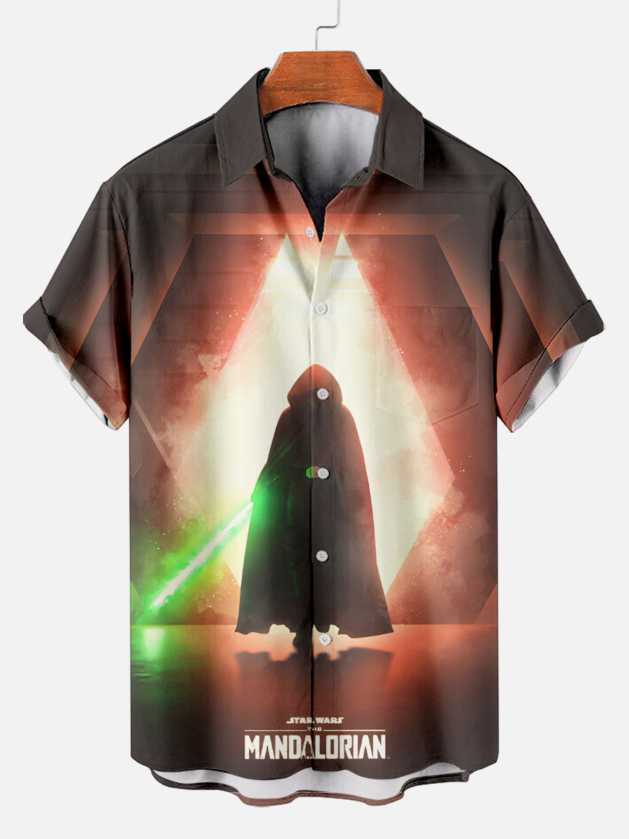 [Copy]Men's Vintage Witch Oil Painting Art Halloween Short Sleeve Shirt