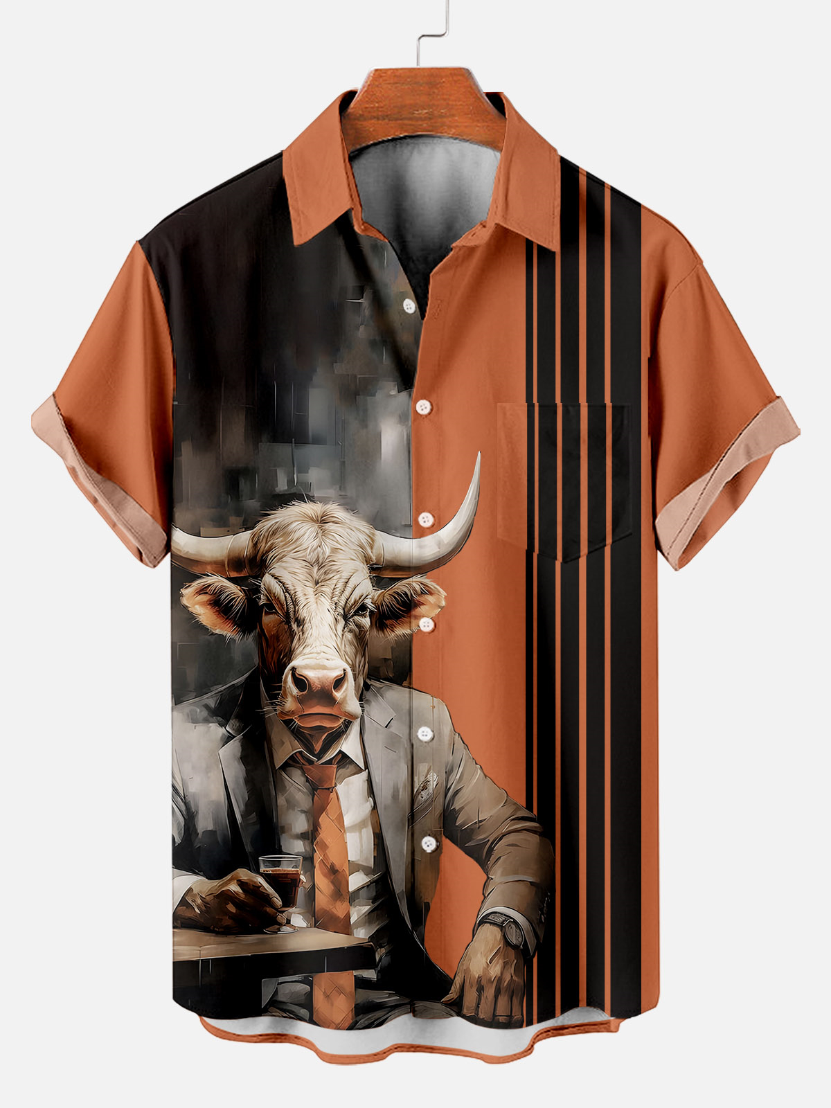 Men's Animal Graphic Short Sleeve Shirt