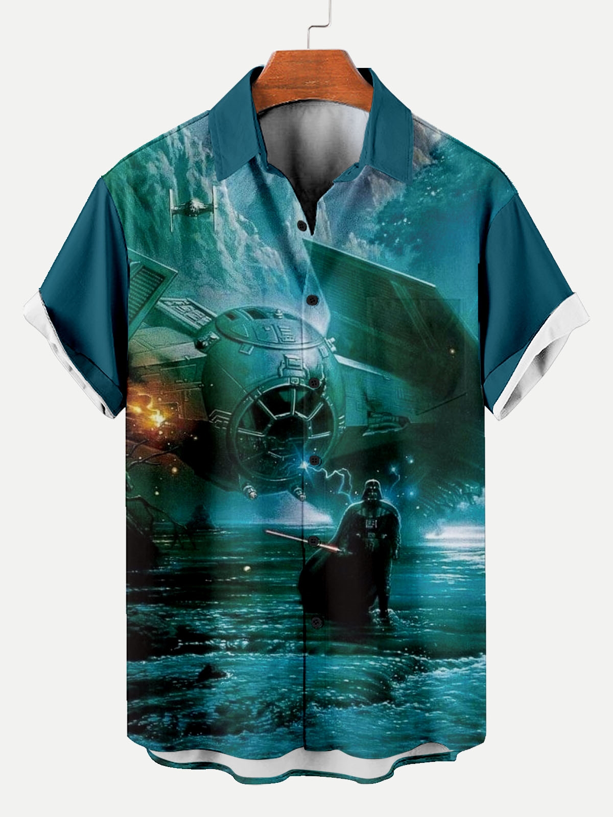  Classic Movie pattern short sleeved shirt