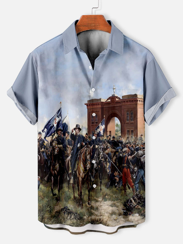 Men's Retro Graphic Short Sleeve Shirt