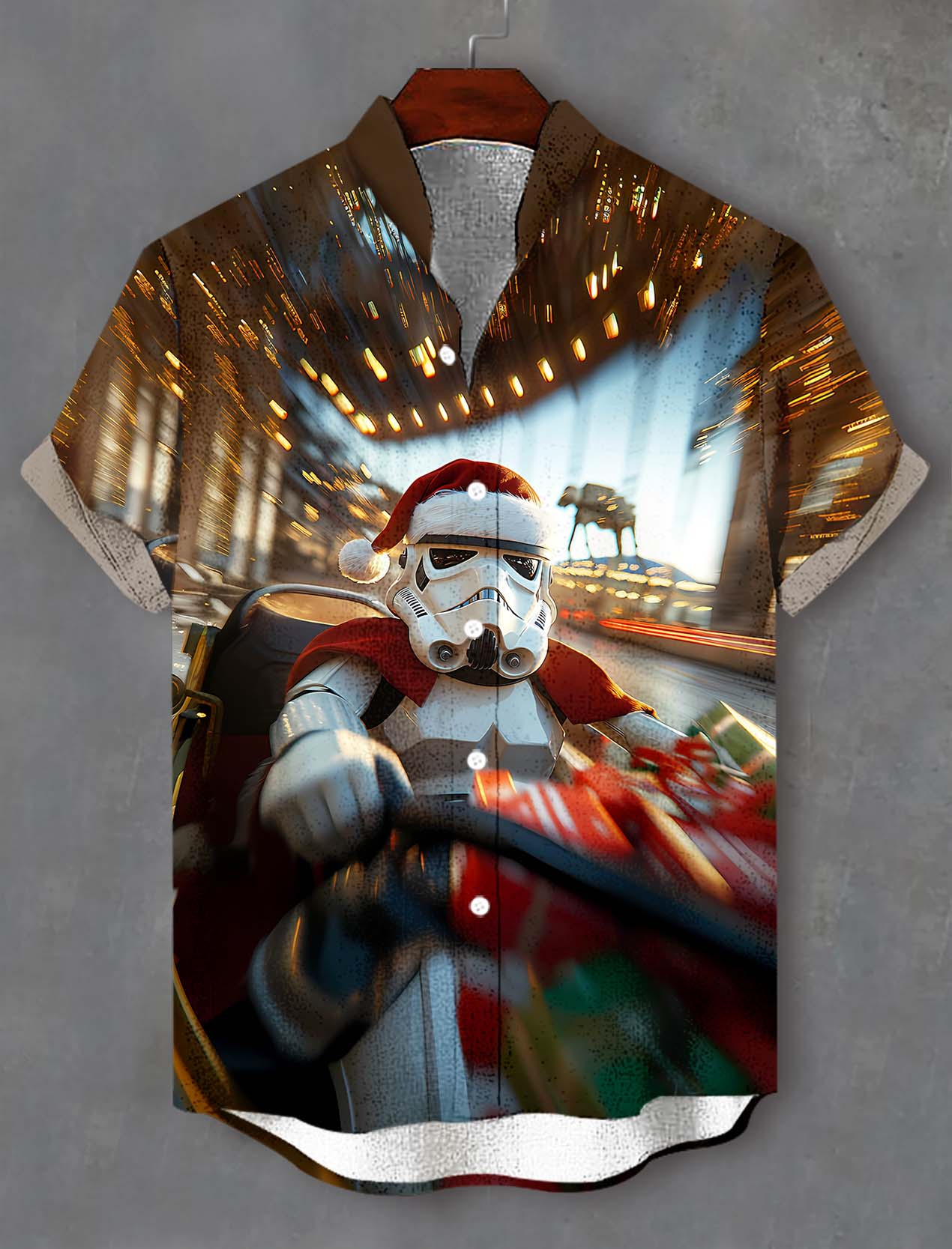Men's Classic Movie Christmas Graphic Short Sleeve Shirt