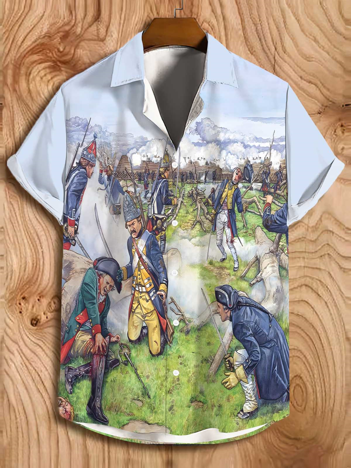 Men's Historical War Illustrated Short Sleeve Shirt