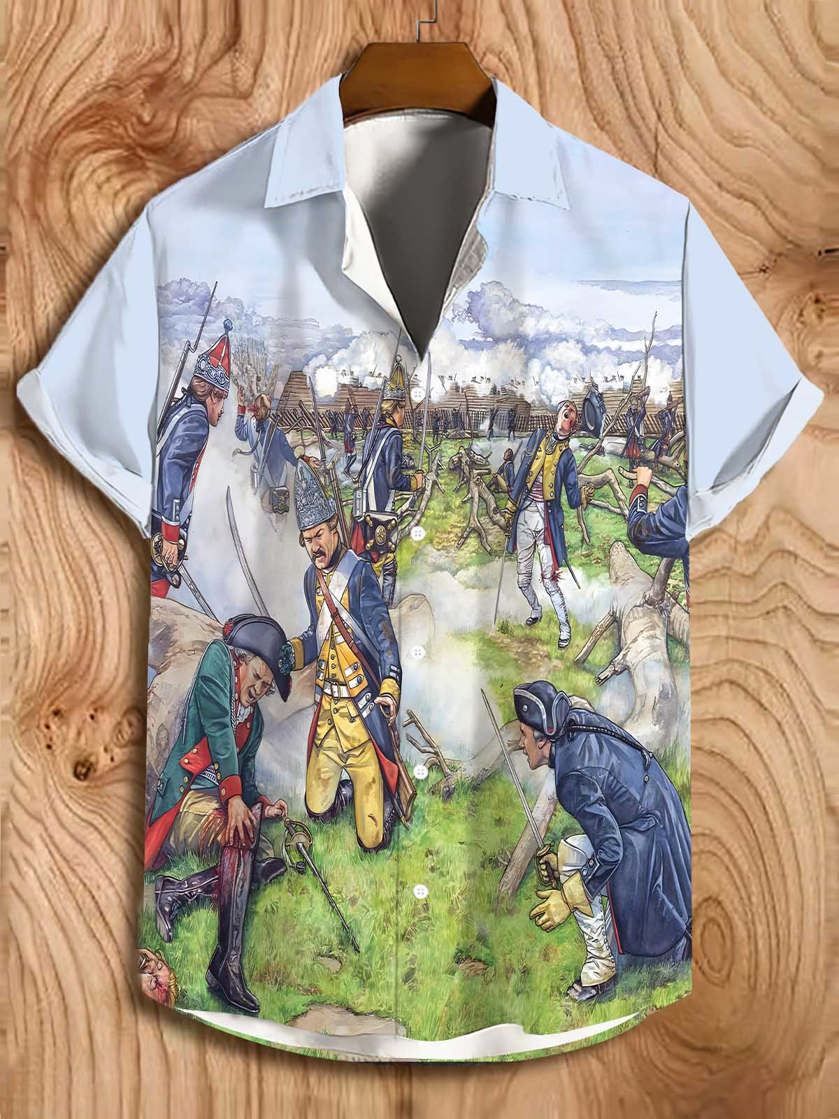 Men's Historical War Illustrated Short Sleeve Shirt