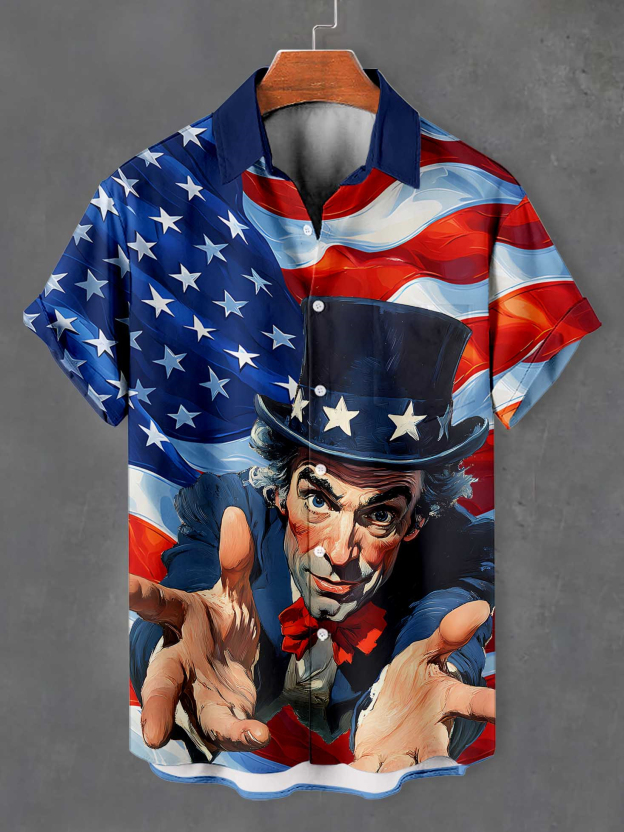 Men's Fun Cartoon Graphic Short Sleeve Shirt