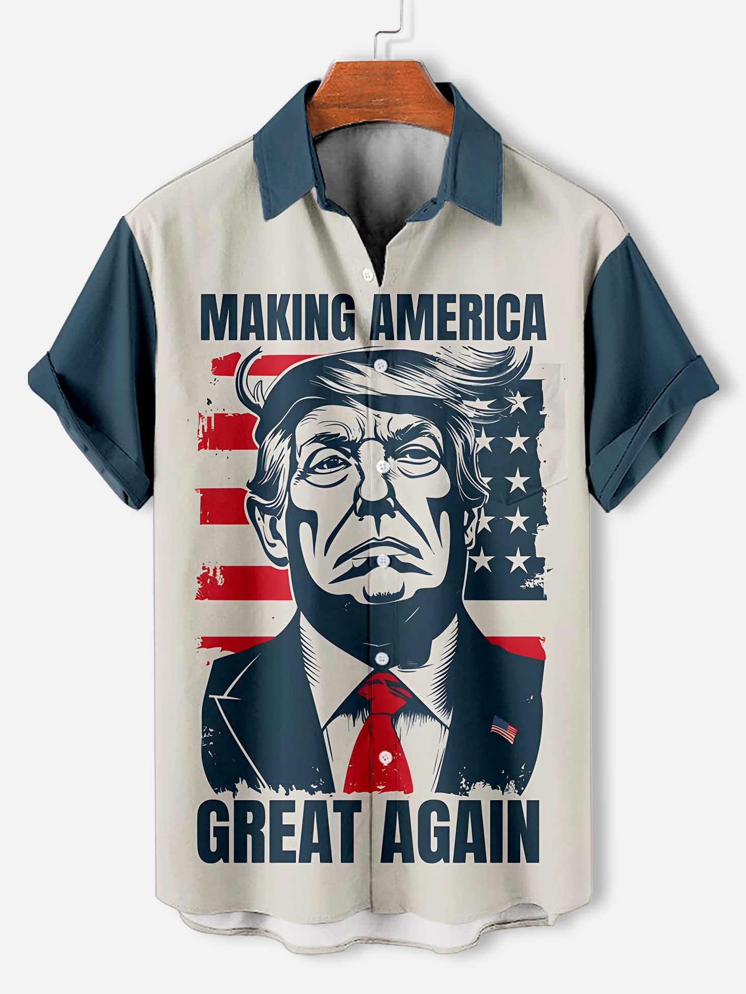 Men's Patriotic Short Sleeve Shirt