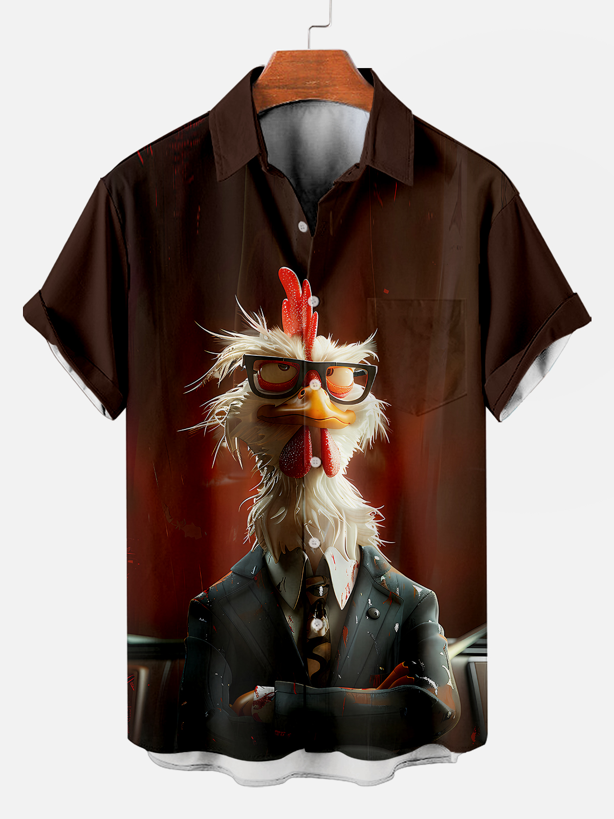 animal graphic short sleeve shirt